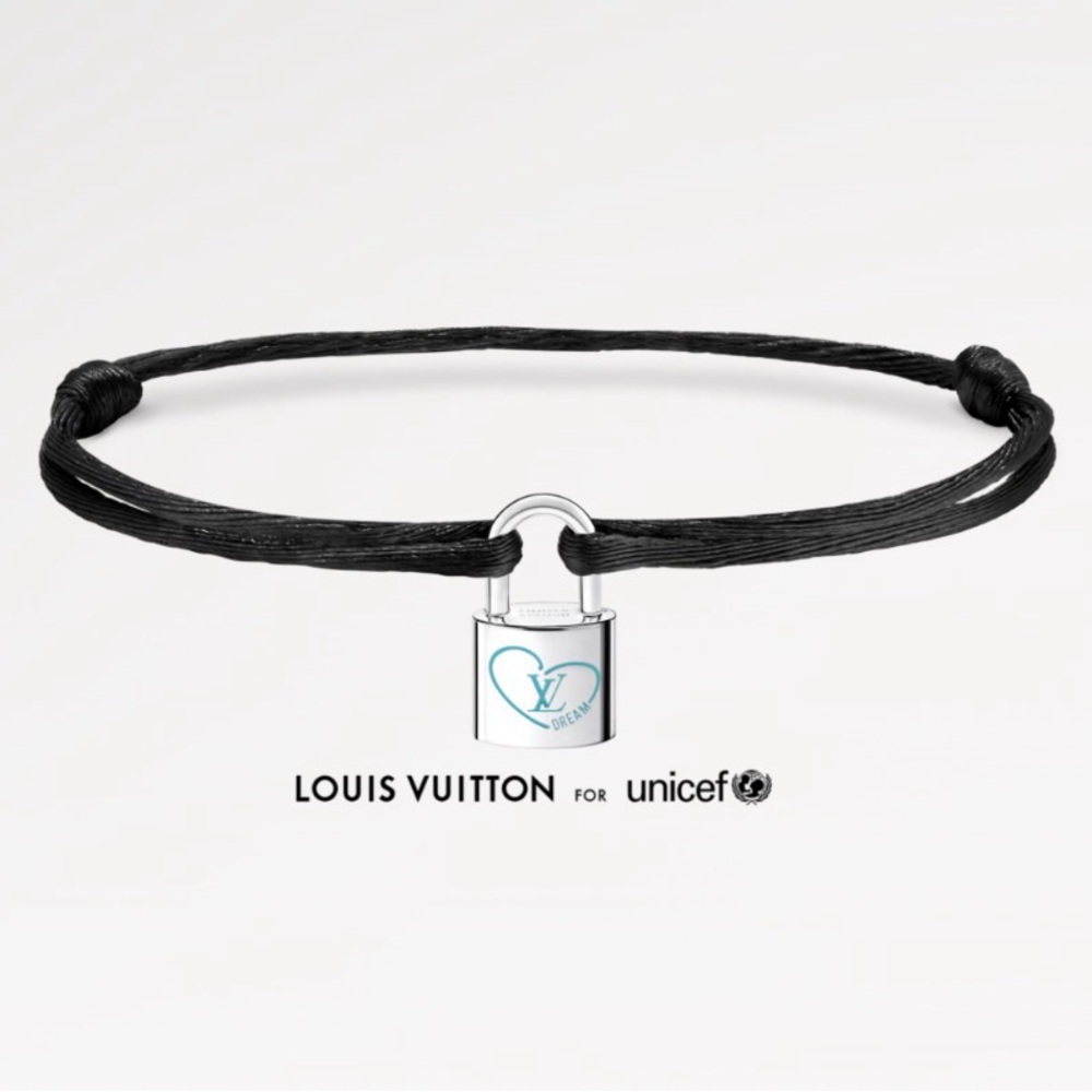 LV Silver Lockit Cord Bracelet (unisex women’s mens)